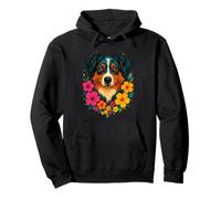 Cane pastore australiano floreale fiori primaverili estivi Felpa con Cappuccio