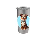 Cane pastore australiano pastore australiano Bicchiere termico in acciaio inox doppia parete