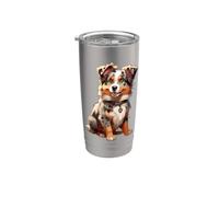 Cane pastore australiano pastore australiano Bicchiere termico in acciaio inox doppia parete