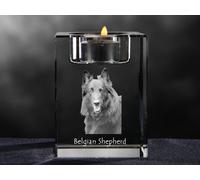 Cane Pastore Belga, Candelabro In Cristallo Con Cane, CRYSTAL ANIMALS DE