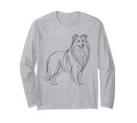 Cane Pastore Border Collie Line Art Maglia a Manica