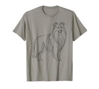 Cane Pastore Border Collie Line Art Maglietta