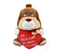 CANE PELUCHE 35CM CON CUORE SCRITTA "TI REGALO IL MIO CUORE" SAN VALENTINO 67778