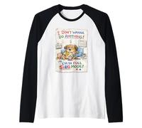 Cane pigrone Disegnato in Stile Scarabocchio e Pastello Maglia con Maniche Raglan