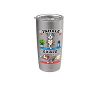 Cane Pit Bull fare yoga inalare - esale DIGOR divertente Bicchiere termico in acciaio inox doppia parete