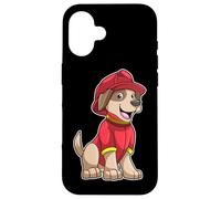 Cane Pompiere Casco Vigili del fuoco Custodia per iPhone 16