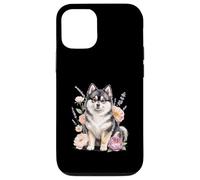 Cane Pomsky ad Acquerello Floreale con Fiori Custodia per iPhone 12/12 Pro