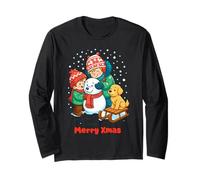 Cane Pupazzo di Neve Buon Natale Carino Inverno Vacanze Stag Maglia a Manica