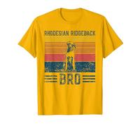 Cane Ridgeback Bro - Vintage Rhodesian Ridgeback Bro Maglietta, Uomo, Oro Brillante, L