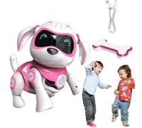 Cane robot interattivo, cucciolo robot, pulsanti di immagine funzionanti | Canta danza animale elettronico per ragazzi ragazze divertimento all'aperto a casa
