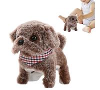 Cane robot realistico, cane di peluche interattivo che cammina e abbaia, animale domestico parlante, giocattolo elettronico in peluche per cuccioli, compagno per ragazzi e ragazze, viaggi,
