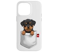 Cane Rottweiler in tasca che sbircia cucciolo di cane carino Custodia per iPhone 14 Pro Max
