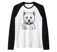 Cane Sarcastico West Highland White Terrier Dito Medio Maglia con Maniche Raglan