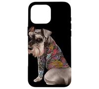 Cane Schnauzer con drago giapponese Tattoo Irezumi Custodia per iPhone 16 Pro Max