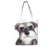 Cane Schnauzer da compagnia,Borse della spesa riutilizzabili, borse per la spesa, borsa a tracolla in tela di grande capacità