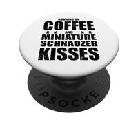 Cane Schnauzer in miniatura che dice il proprietario del cane di amore del caffè PopSockets PopGrip Adesivo