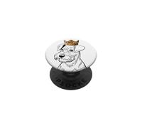 Cane Schnauzer miniatura che indossa la corona PopSockets PopGrip Adesivo