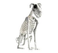 Cane seduto scheletro - accessorio canino spaventoso per Halloween, figura articolata e articolata, decorazione del cimitero, accessorio per casa infestata per interni ed esterni, presentazione di st