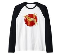 Cane Segno Zodiacale Cinese dell'oroscopo Maglia con Maniche Raglan