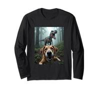 Cane Selfie con Dinosauro - Jurassic Joyride Maglia a Manica