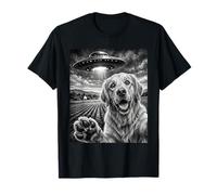 Cane Selfie con UFO Divertente Golden Retirever Mamma Alien UFO Maglietta