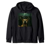 Cane Selfie Zombies Apocalisse Umorismo Divertente Halloween Felpa con Cappuccio