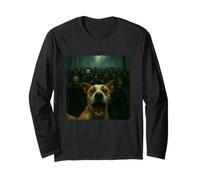 Cane Selfie Zombies Apocalisse Umorismo Divertente Halloween Maglia a Manica