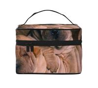 Cane Shar Pei, borsa da viaggio per il trucco da donna, grande organizer per cosmetici