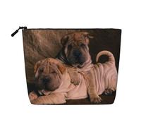 Cane Shar Pei, Borsa per cosmetici in lino sintetico Borsa per trucco Borsa da viaggio portatile