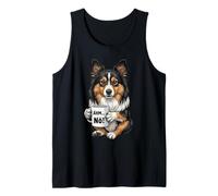 Cane Shelty Collie con Tazza di caffè Dice di No, uh, nö Canotta