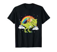 Cane Shiba Inu Dinosauri Tirannosauro T-Rex Arcobaleno Maglietta