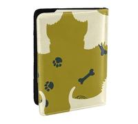 Cane Silhouette West Highland Animale Ovest, Porta passaporto da viaggio in pelle PU Custodia per passaporto Copertine per passaporto da 6,5 pollici
