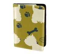 Cane Silhouette West Highland Animale Ovest, Porta passaporto da viaggio in pelle PU Custodia per passaporto Copertine per passaporto da 5,5 pollici