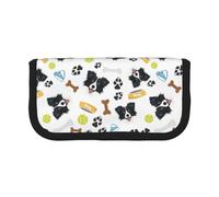 Cane sorridente Border Collie, astuccio portapenne di grande capacità, organizer per penne in tela per ragazze