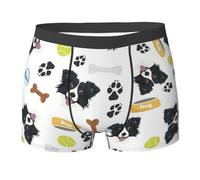 Cane Sorridente Border Collie, Slip Boxer da Uomo Comodi e Morbidi, Elasticizzati per Uomo