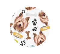 Cane sorridente Yorkshire Terrier, adesivi magnetici per frigorifero in acrilico, magneti per lavagna bianca per la decorazione di cucina e mobili.,Forma rotonda