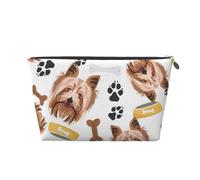 Cane sorridente Yorkshire Terrier, Borsa da toilette Borsa per trucco Borsa per cosmetici Borsa da toilette da viaggio portatile