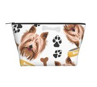 Cane sorridente Yorkshire Terrier, Borsa da toilette Borsa per trucco Borsa per cosmetici Borsa da toilette da viaggio portatile