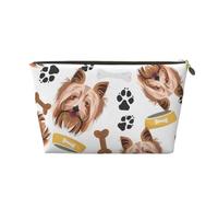Cane sorridente Yorkshire Terrier, Borsa per il trucco Borsa per cosmetici Borsa da toilette da viaggio portatile Borsa da toilette