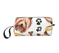 Cane sorridente Yorkshire Terrier, Borsa per il trucco Borsa per cosmetici Borsa da toilette da viaggio portatile Borsa per trucco Organizer