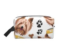 Cane sorridente Yorkshire Terrier, Borsa per il trucco Borsa per cosmetici Borsa da viaggio portatile da viaggio Borsa per trucco Organizer