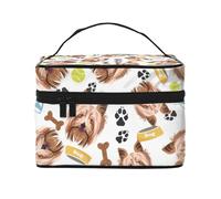 Cane sorridente Yorkshire Terrier, Borsa per il trucco Borsa per cosmetici Borsa da viaggio portatile da viaggio Astuccio per matite