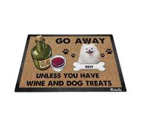 Cane Spitz Nano - Vai Via Se Non Hai Vino E Dolcetti Per Cani Tappeto Ingresso Casa Antiscivolo Tappeti D'Ingresso Confortevole Tappetino Da Bagno Per Soggiorno Camera Letto Terrazzo 40X60 Cm