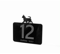 Cane Su Numero Porta Casa Insegna Placca IN Nero i-P