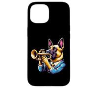 Cane Suona Tromba Abito Elegante Custodia per iPhone 15