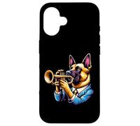 Cane Suona Tromba Abito Elegante Custodia per iPhone 16