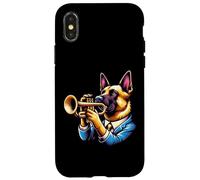 Cane Suona Tromba Abito Elegante Custodia per iPhone X/XS