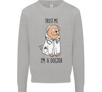 Cane " Trust Me " Im A Dogctor Medico Veterinario Divertente Bambini Felpa