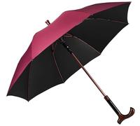 Cane Umbrella 2-in-1 Walking Stick with Non-Slip Rubber Tip for Safety | Bastone da Passeggio con Ombrello Integrato e Punta Antiscivolo per Supporto Sicuro Sotto la Pioggia
