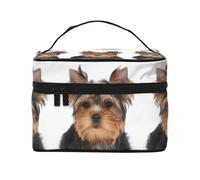 Cane Un Cucciolo Di Yorkshire Terrier Si Trova Sul Piccolo Yorkie Bianco Adorabile, Borsa per il trucco Borsa per cosmetici Borsa da viaggio portatile da viaggio Astuccio per matite